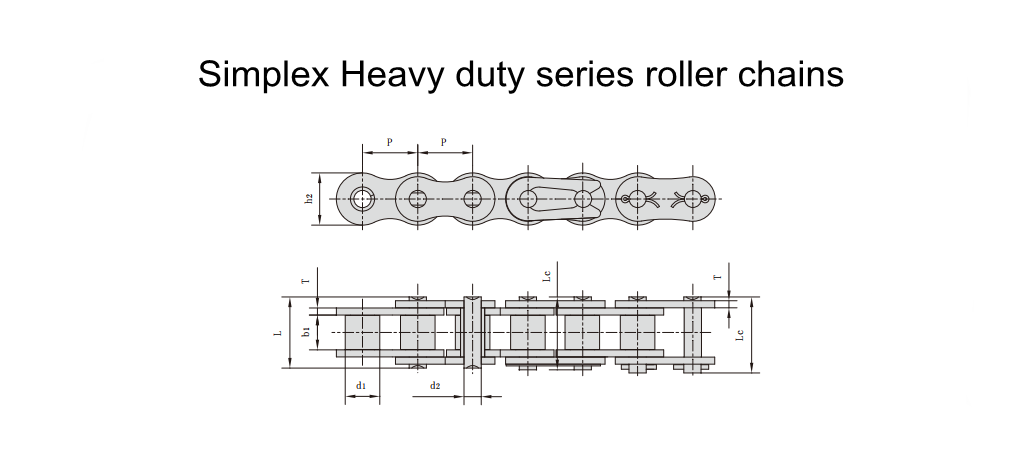 Simplex Heavy duty series roller chains