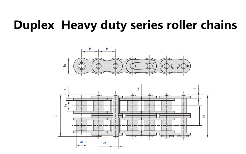 Duplex Heavy duty series roller chains